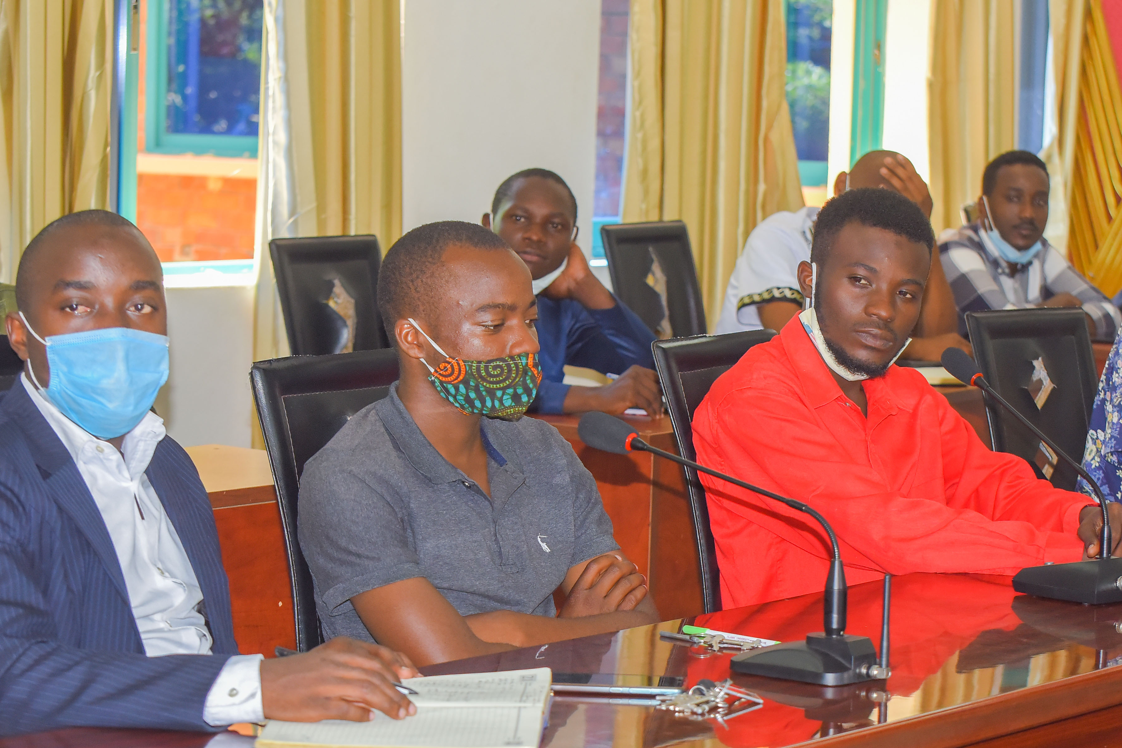 A section of the student leaders attentively listens to the VRFA during the meeting at the university board romm
